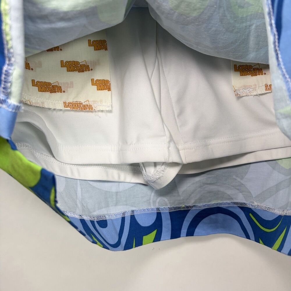 Loudmouth Ladies Golf Skort Womens Size 4 Green Blue Geometric 30” Waist - Picture 4 of 10